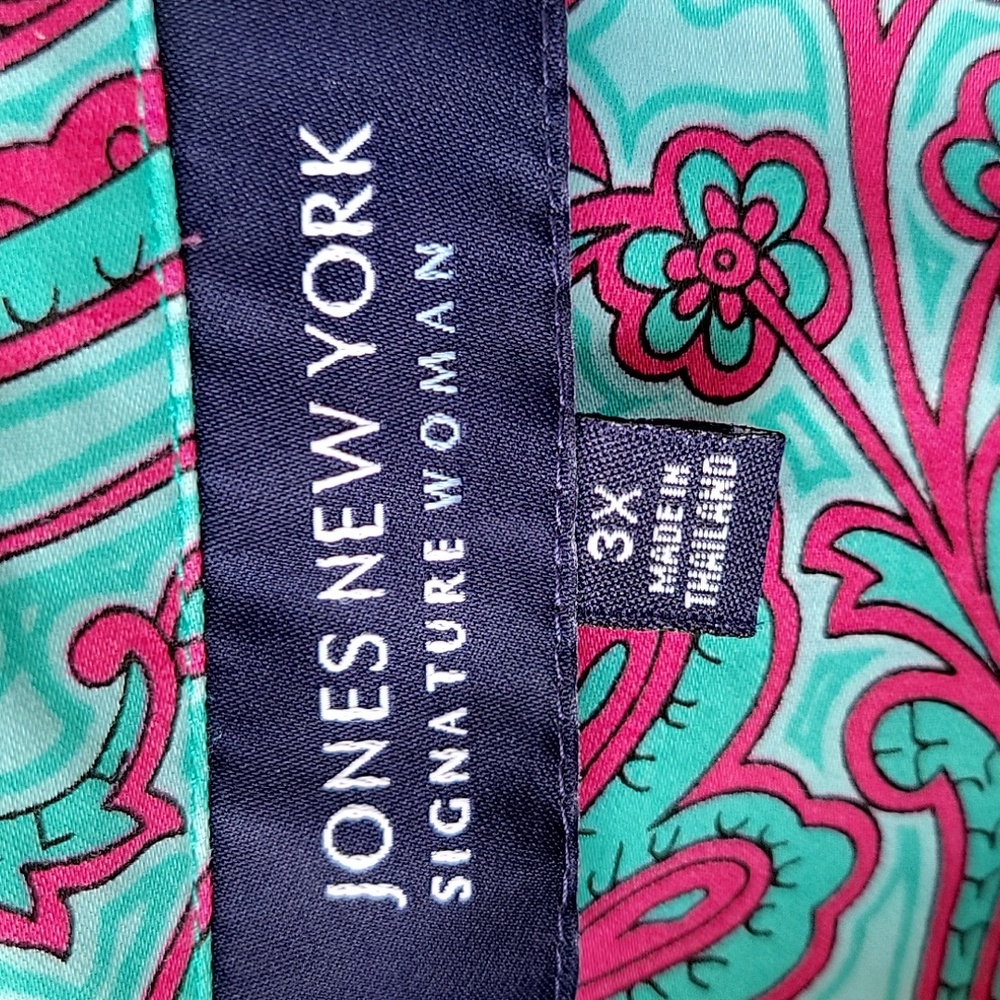 Jones New York Paisley Button Up Shirt Top Blouse Signature Woman 3X - Picture 6 of 9